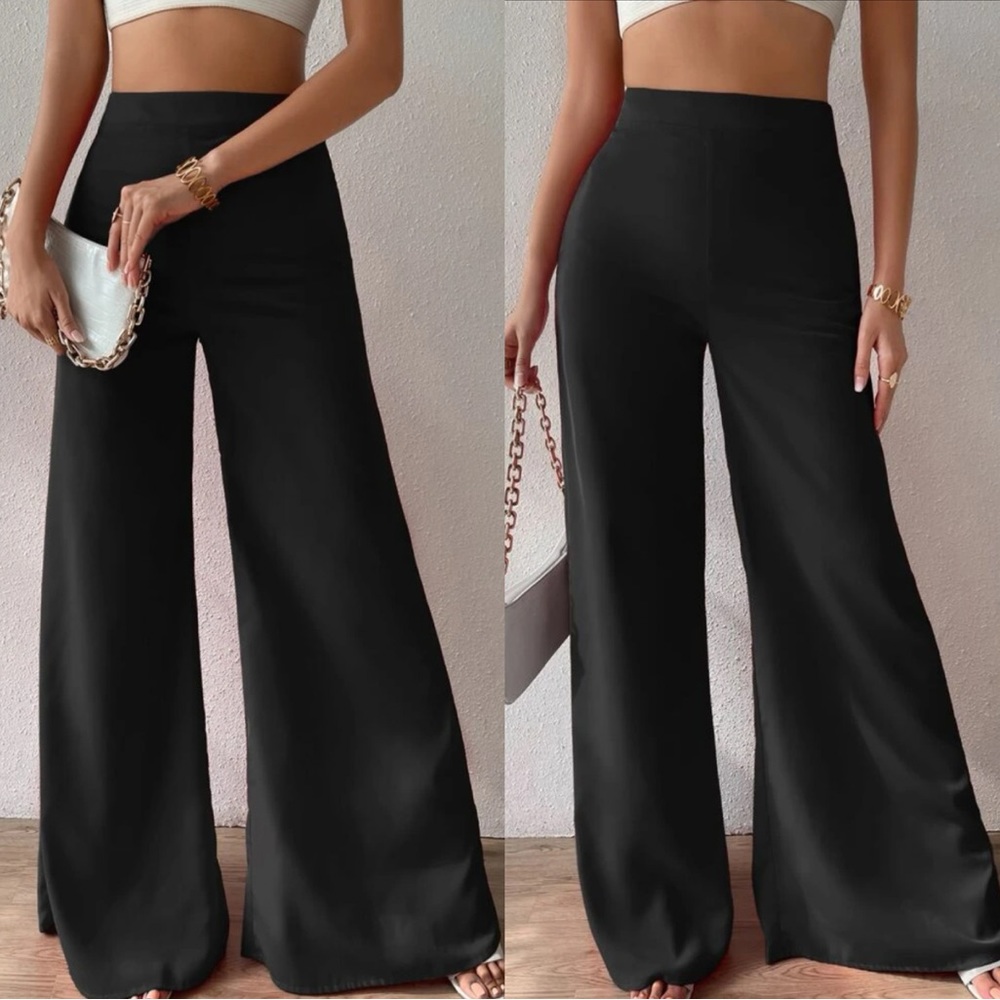 Comfy high waisted wide leg pants